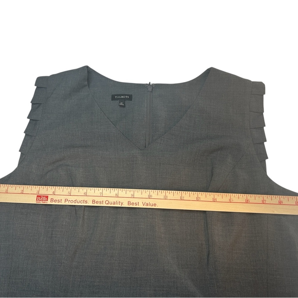 Talbots Wool Blend Ruffle Sleeve Shift Dress Women’s Size 14 Business NWOT - Picture 3 of 5